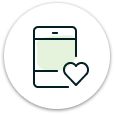 An illustration of a cellphone with a heart next to it